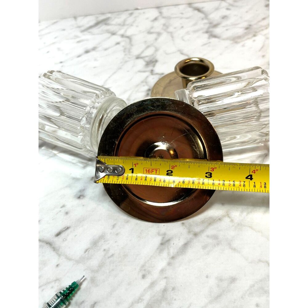 Glass and Brass Votive Holders Set of 2 Candle Holders Home Decor - Picture 10 of 11